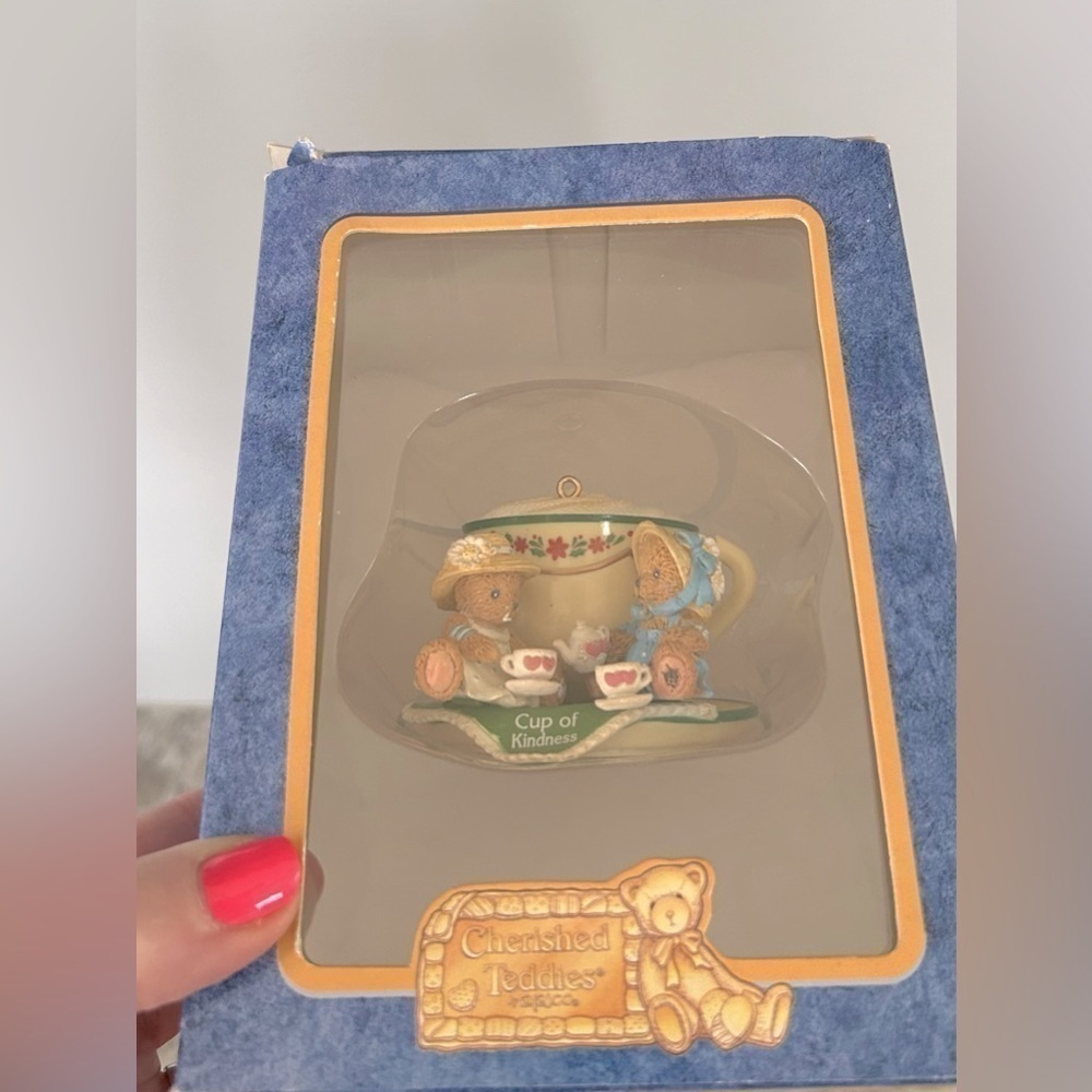 Cherished Teddies by Enesco Cup of Kindness Ornament 90's